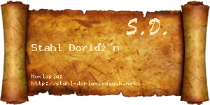 Stahl Dorián névjegykártya